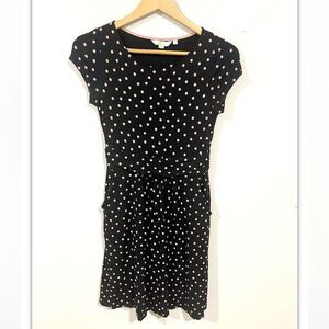 Boden polka dots Dress Casual‎ Jersey Cap Sleeve side pockets women’s 4P
